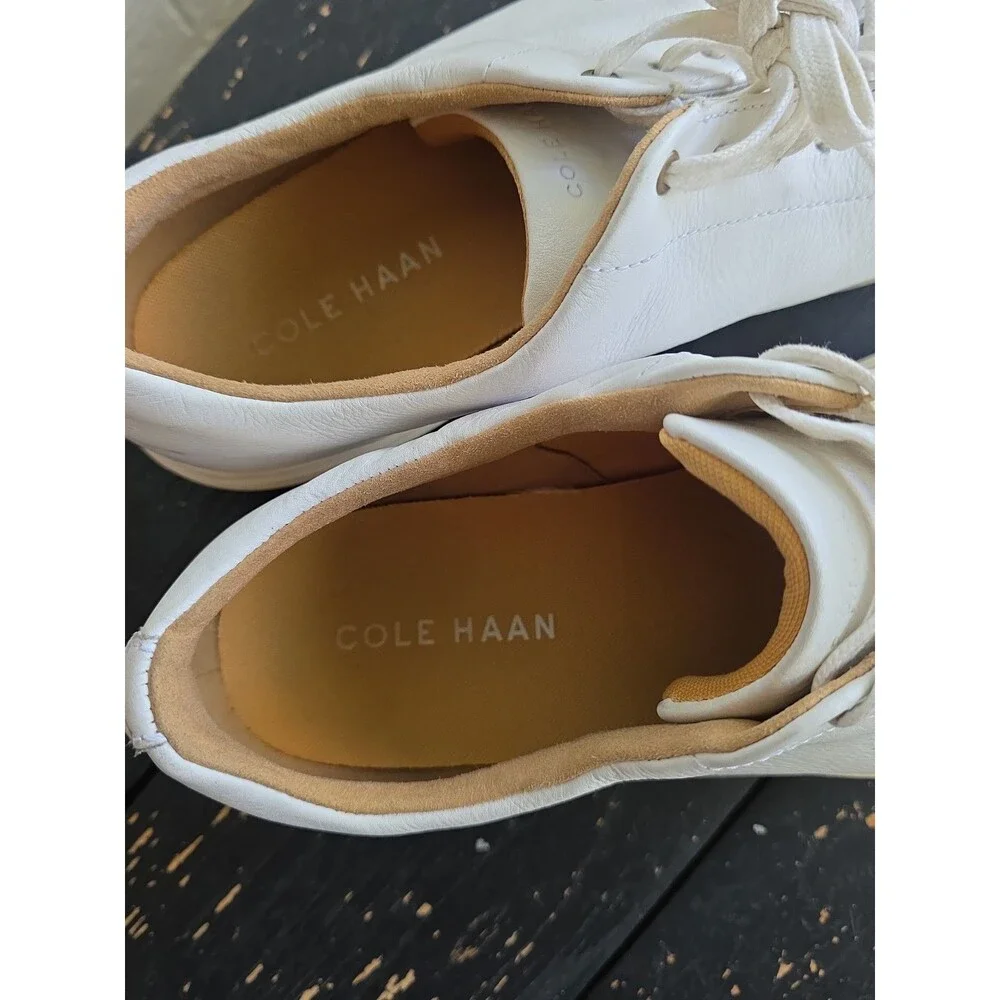 Cole Haan Men’s White Leather Lace-Up Sneakers Round Toe US 13